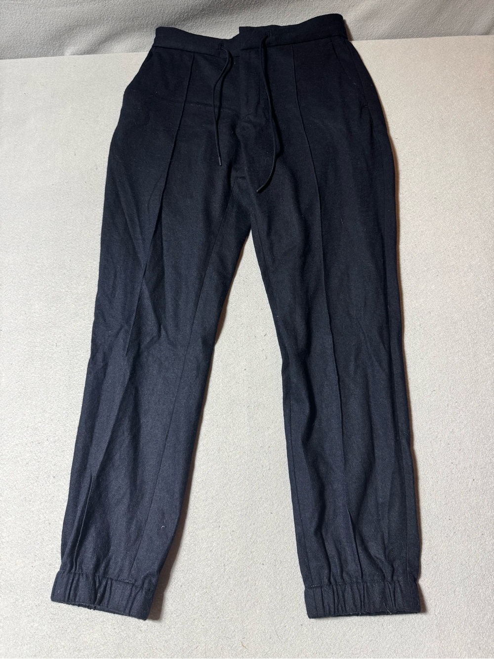 Women’s Vince 100% Wool Drawstring Pintuck Jogger Navy Size 29